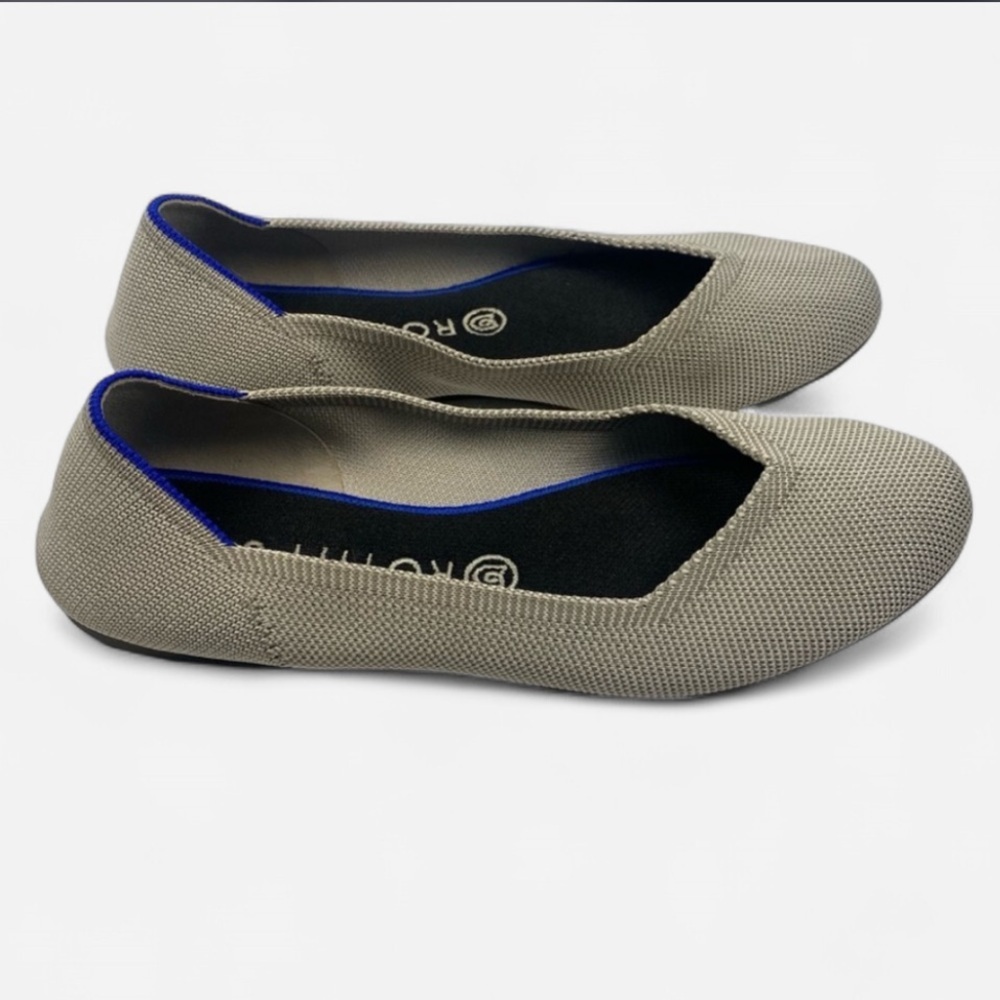 Rothy’s Flax Birdseye Round Toe Flats 8.5 Gray Neutral Sustainable Luxe - Picture 3 of 8